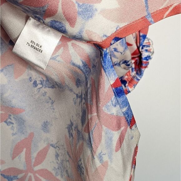 Tucker The Abigail's Party Blouse Tidy Tie Dye Floral Silk Top - Picture 5 of 9